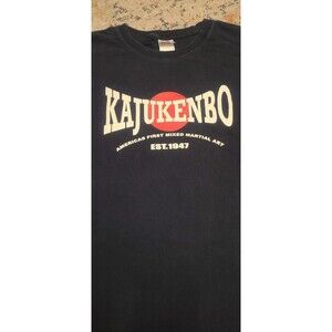 Vtg 90s Kajukenbo Faded Yin Yang Shirt Martial Arts Karate MMA Biker Grunge Lrg